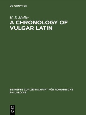 cover image of A Chronology of Vulgar Latin